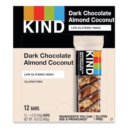 Kind Fruit and Nut Bars, Dark Chocolate Almond and Coconut, 1.4 oz Bar, PK12 19987